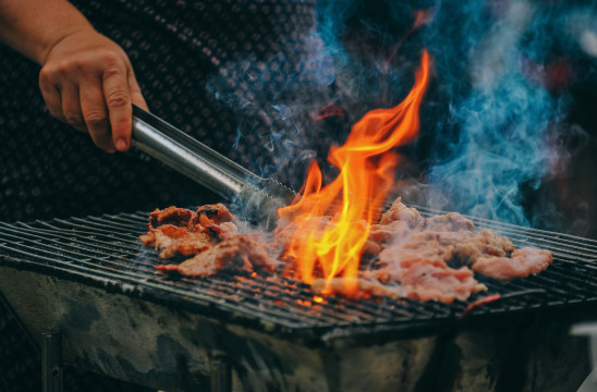 A char-broil grill in action