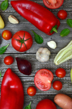 Vegetables being prepared