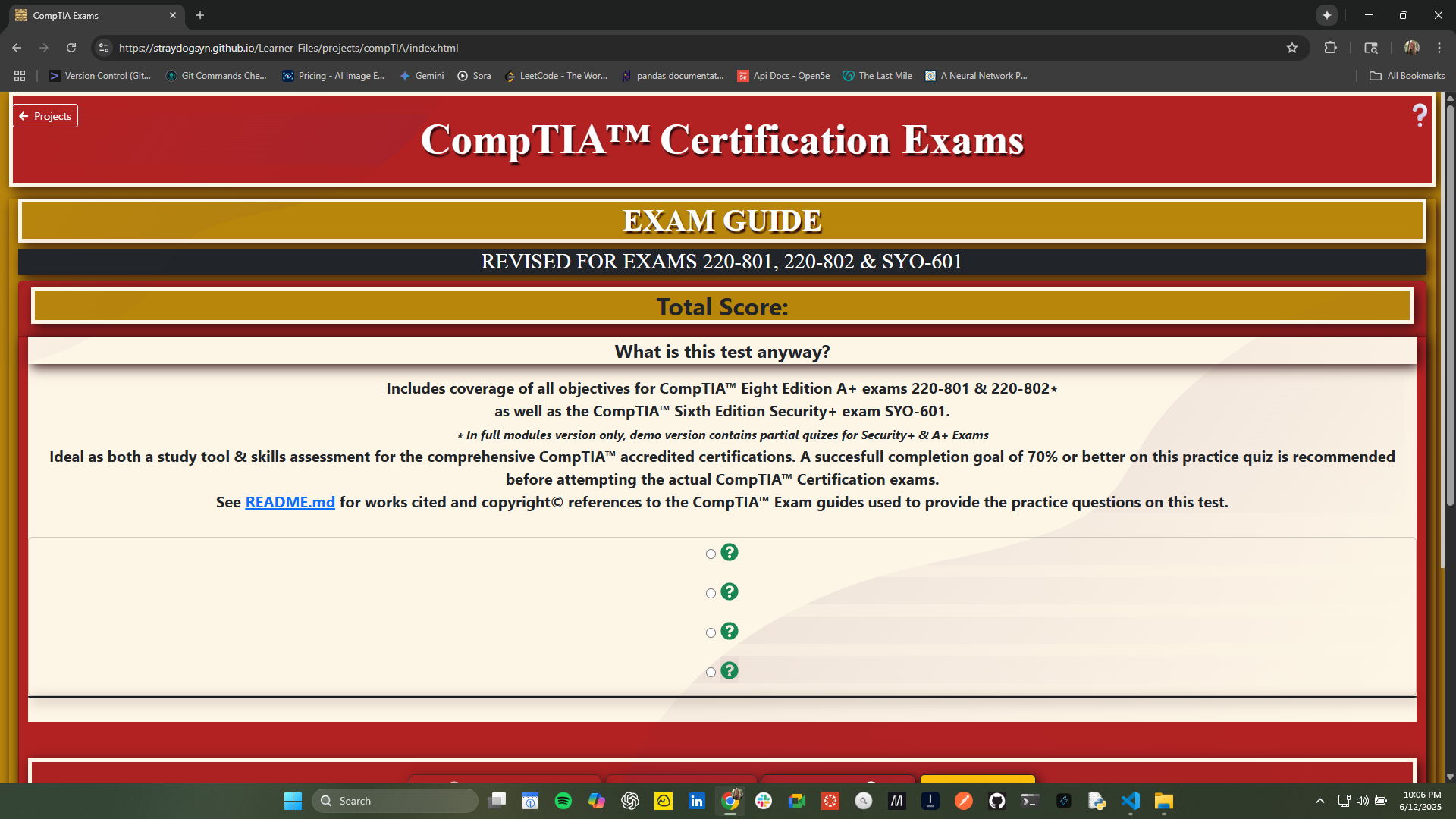 The CompTIA Practice Exam